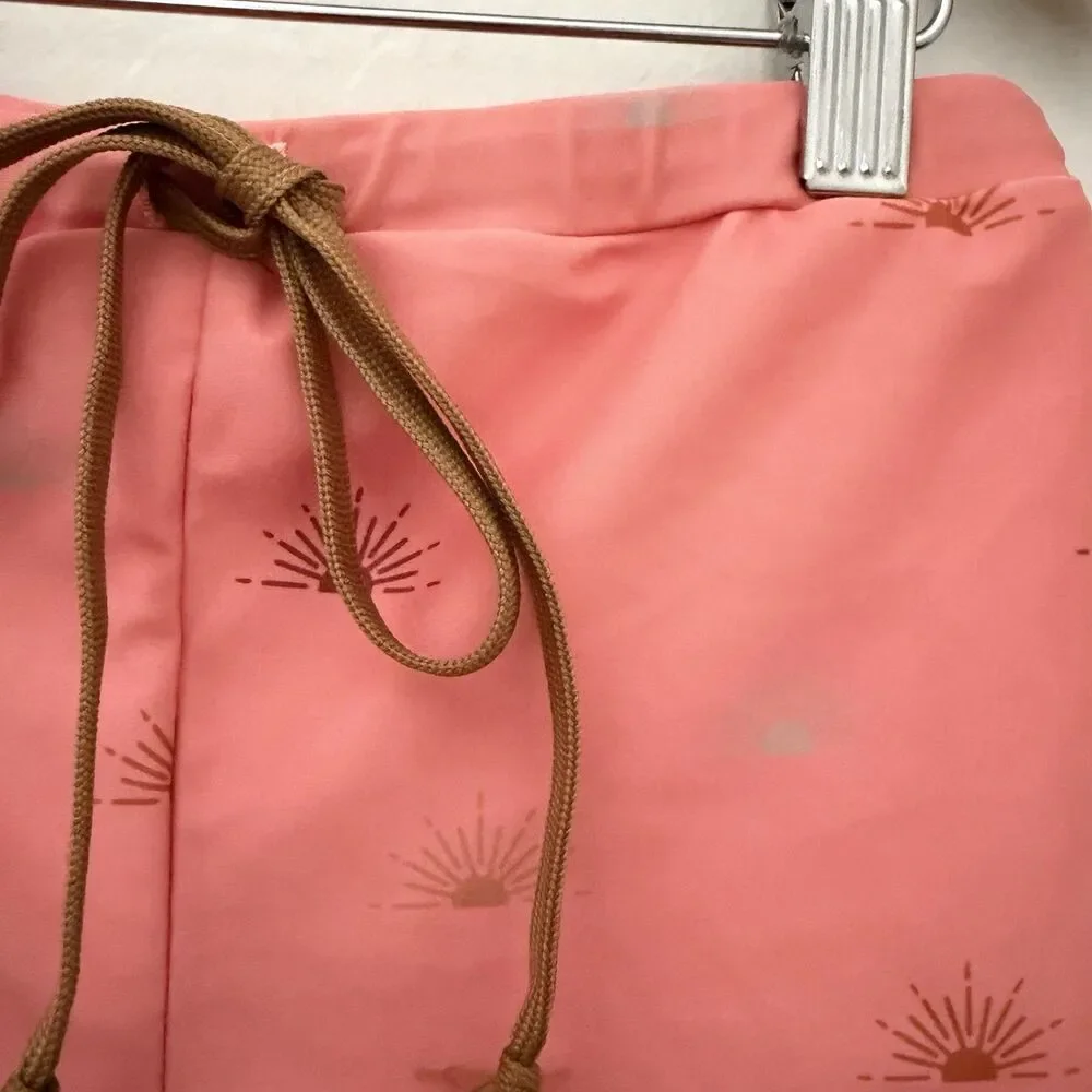 Forever French x Caitlyn Neier Boys 6-7Y Euro Swim Shorts Pink Sun  NWOT
